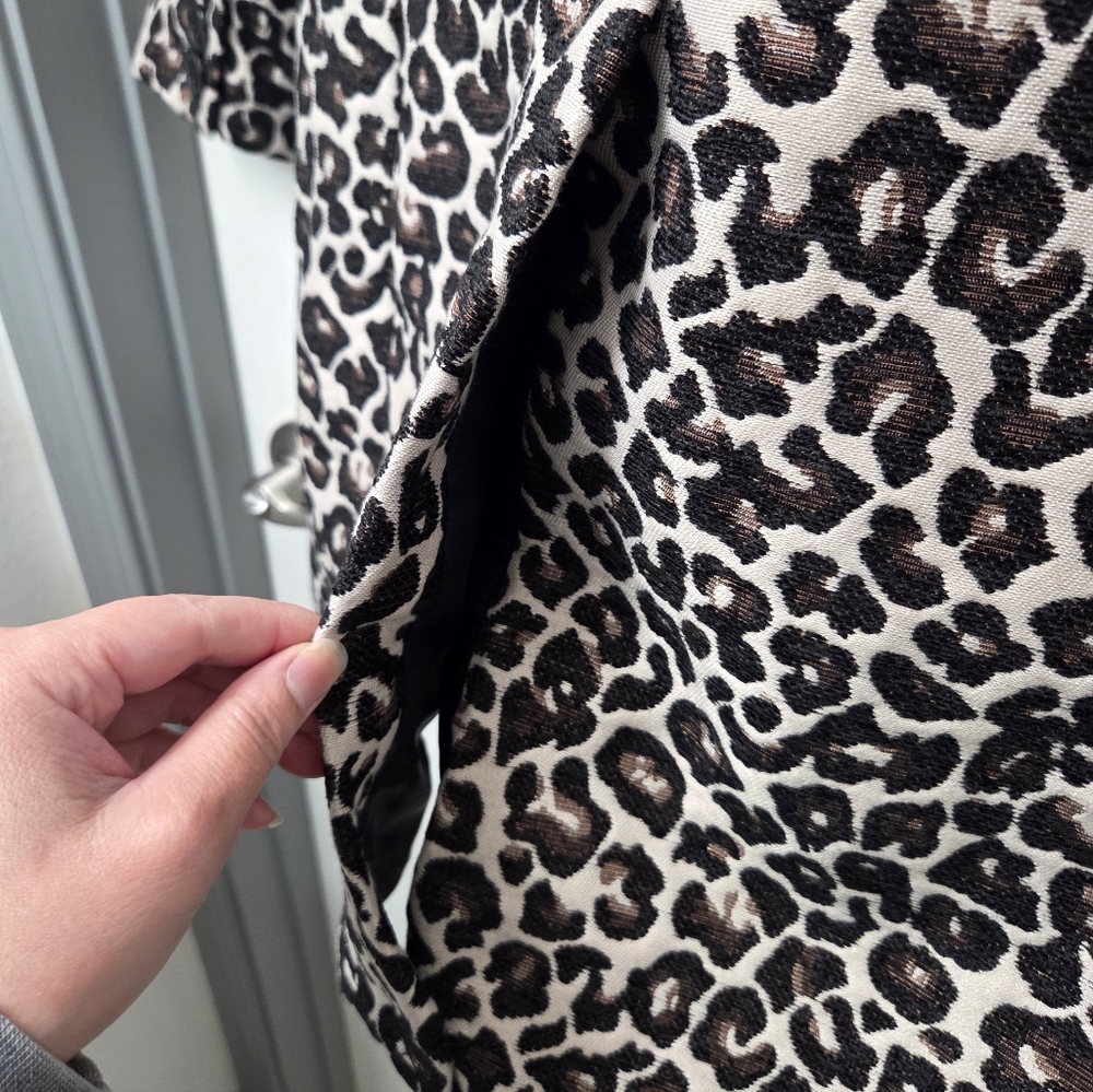 Anthropologie Leopard Print Contemporary Pea Coat Blazer Career Date Night 0 NWT - Picture 11 of 12